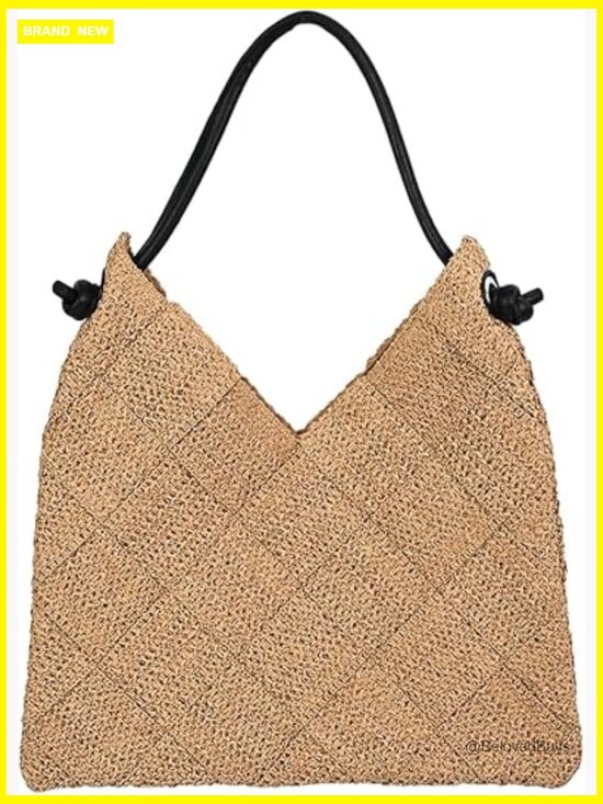 Handbags - Woven Straw Hobo Bag Large Capacity Beach Tote Shoulder Bag for Travel